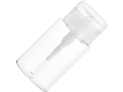 Frasco e recipiente portátil para loção com bomba dosadora, 100ml, em acrílico.