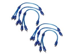 Conjunto de 6 Conectores Áudio, Adaptador 1 Rca Fêmea para 2 Macho, Cabo Divisor AQUAFORGE
