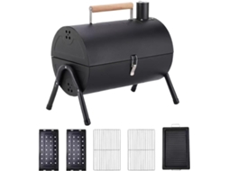 Churrasqueira De Camping Com Função De Defumação, Churrasqueira Compacta Com Tampa Para Casa, Piqueniques.