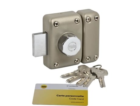 YALE Yv26Bt-45 Fechadura de Botão e Cilindro 6 Pinos Diâmetro 23 Mm Comprimento 45 Mm 5 Chaves Reversíveis Bege