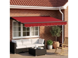 Vidaxl Toldo Retrátil Elétrico Vermelho E Antracite 3 X 2,5 M