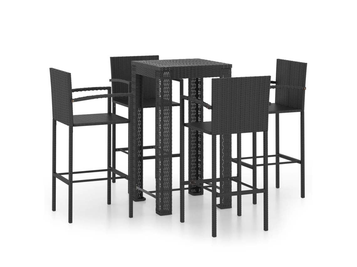 Garden Bar Set, Garden Bar Sets Vidaxl Preto Rattan / Vime (n/a)