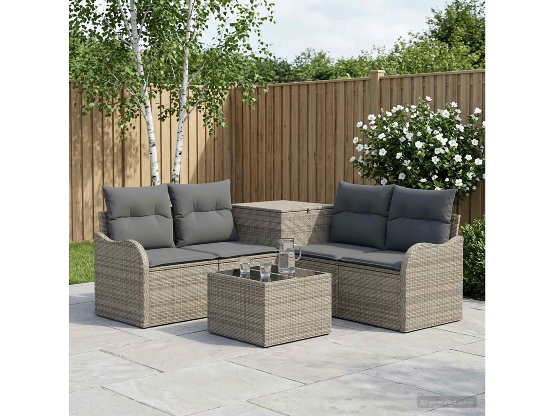 Vidaxl Conjunto De Sofás 6 Unid. Cinza E Cinza Escuro