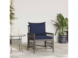 Vidaxl Cadeira De Jardim Com Almofada Cinzeto 73 X 61 X 77 Cm Vime Pe