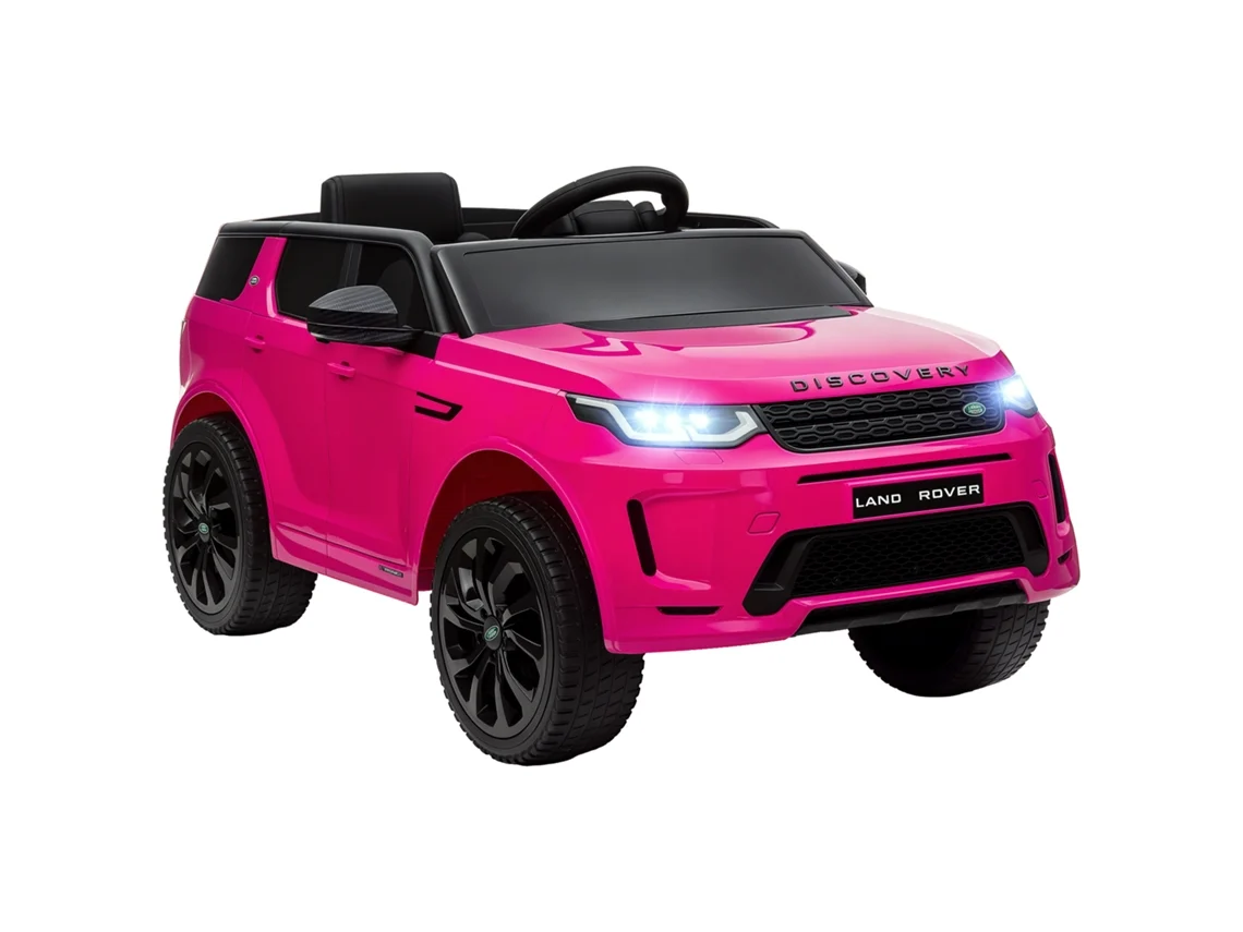 Carro Elétrico Infantil Land Rover Discovery Sport Faróis Buzina Rosa
