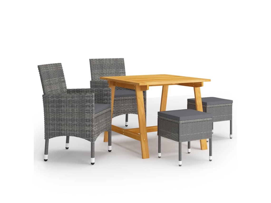 Pcs Conjunto De Jantar Para Jardim Cinzento Dkd Home Decor