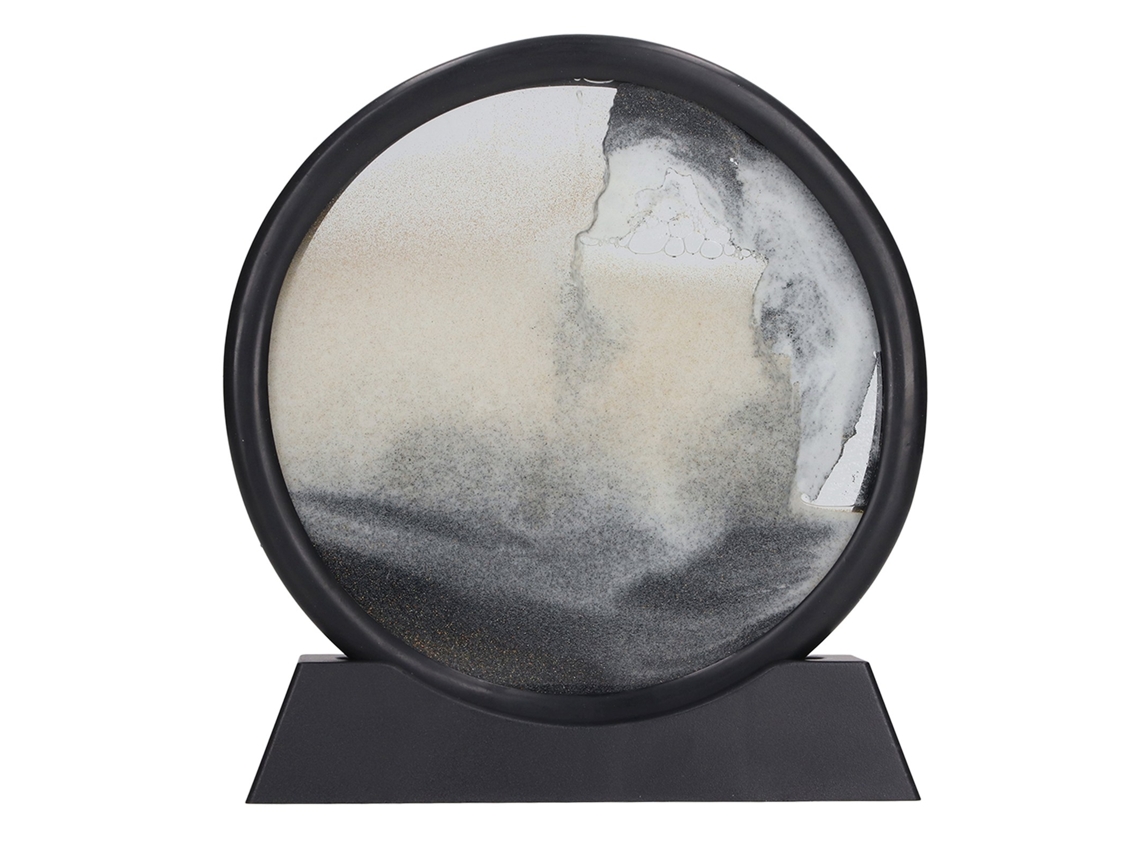 Mali quadro de Areia Móvel 7 Polegadas 3d Paisagem Marinha Decorativo Relaxante para Casa Escritório Preto