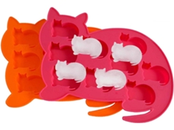 Conjunto De 2 Formas De Silicone Para Gelo Em Formato Gato