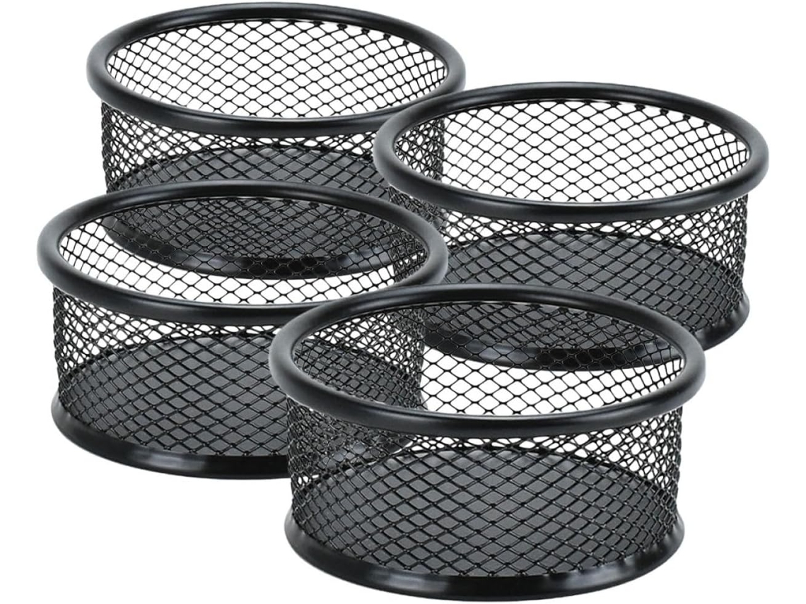Organizadores de Clips Papel Healeved em Tela Preta, Conjunto com 4, Dispensadores Práticos e Compactos para o