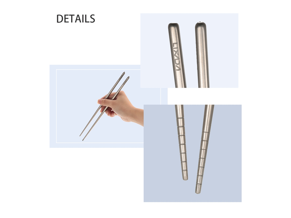 Mali pares de Palitos de Comer de Titânio Lixada Leve Ultra forte Reutilizáveis com Estojo para Camping Outdoor 195mm/230mm