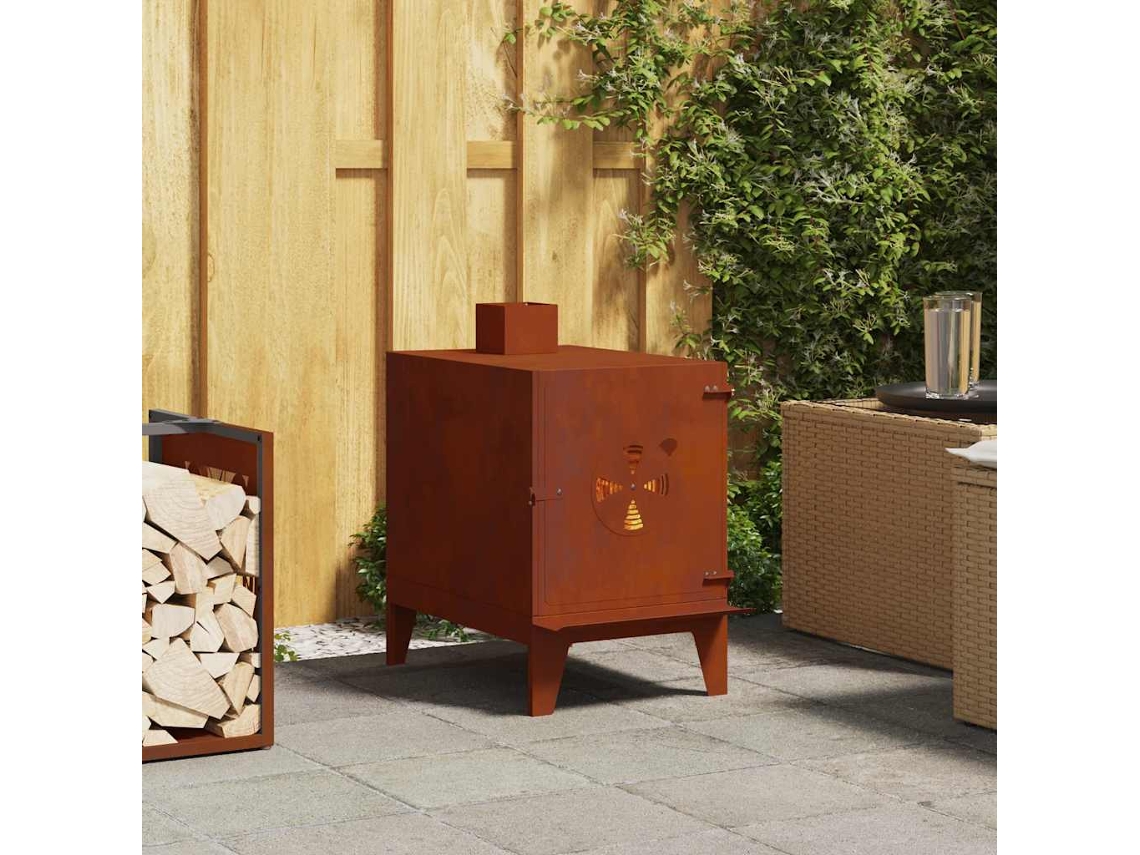 Vidaxl Fogão De Campismo 35x50x60 Cm Aço Corten