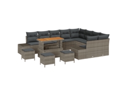 Conjunto 13 Sofá De Jardim Vidaxl Cinzento-claro Vime Pe (110 X 55 X 71 Cm)