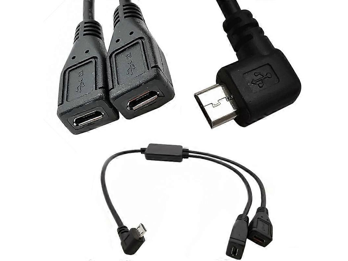 Cabo Divisor E Micro Usb 2 Em 1, Adaptador Para Carregamento E Dados, Comprimento Médio De 30 Cm. Nostalgia88