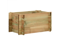 Conjunto 1 Vaso De Jardim Vidaxl Castanho Madeira De Pinho Maciça (80 X 80 X 32 Cm)