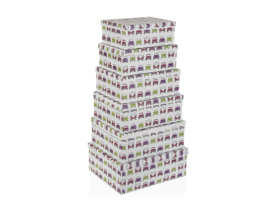 Conjunto de Caixas de Organização Empilháveis VERSA Carros