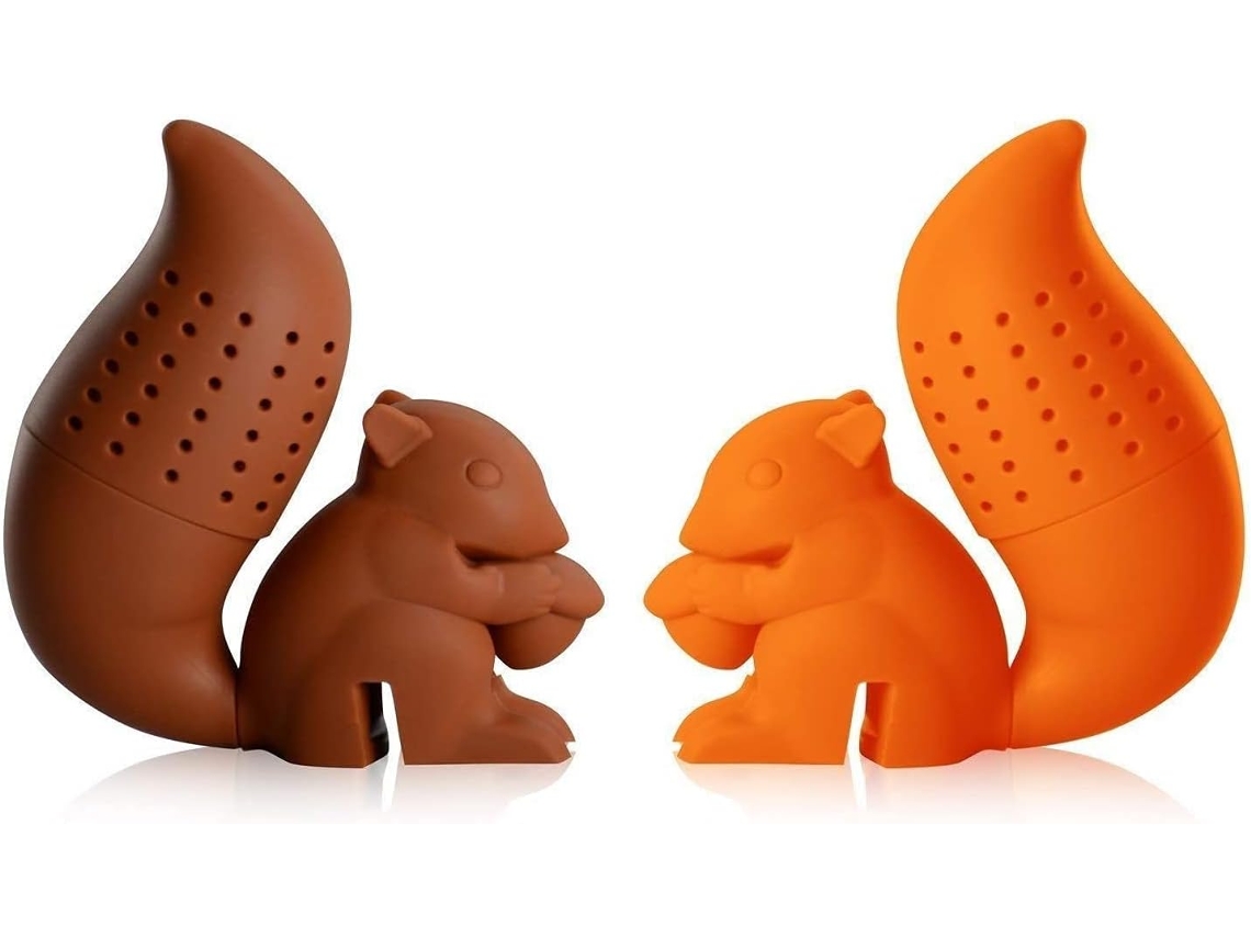 Infusor De Chá, Infusor De Chá Silicone Comestível(conjunto De 2 Unidades Com Formato Esquilo)