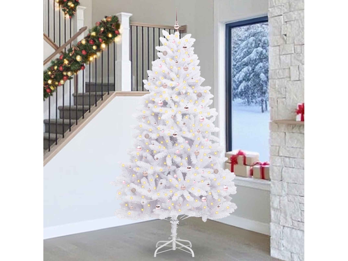 Vidaxl Árvore De Natal Articulada Artificial Branco 270 Cm Pvc E Aço