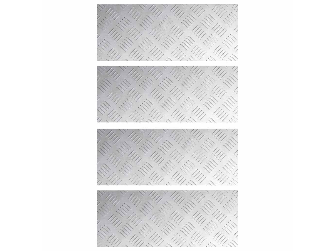 Conjunto 4 Degraus De Escada Vidaxl Prateado Alumínio (50 X 20 Cm)