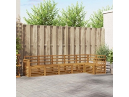 Vidaxl Conjunto De Sofá Sectional 6 Pcs Natural