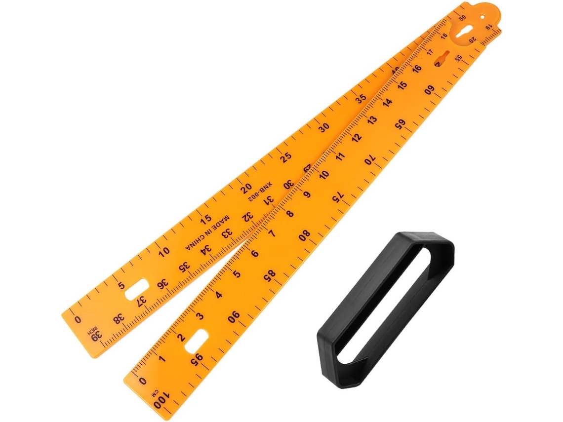 Régua seccional Ganazono com altura ajustável, amarela, em plástico, para ensino de matemática com estrutura segmentada, ideal para o ensino de matemática.