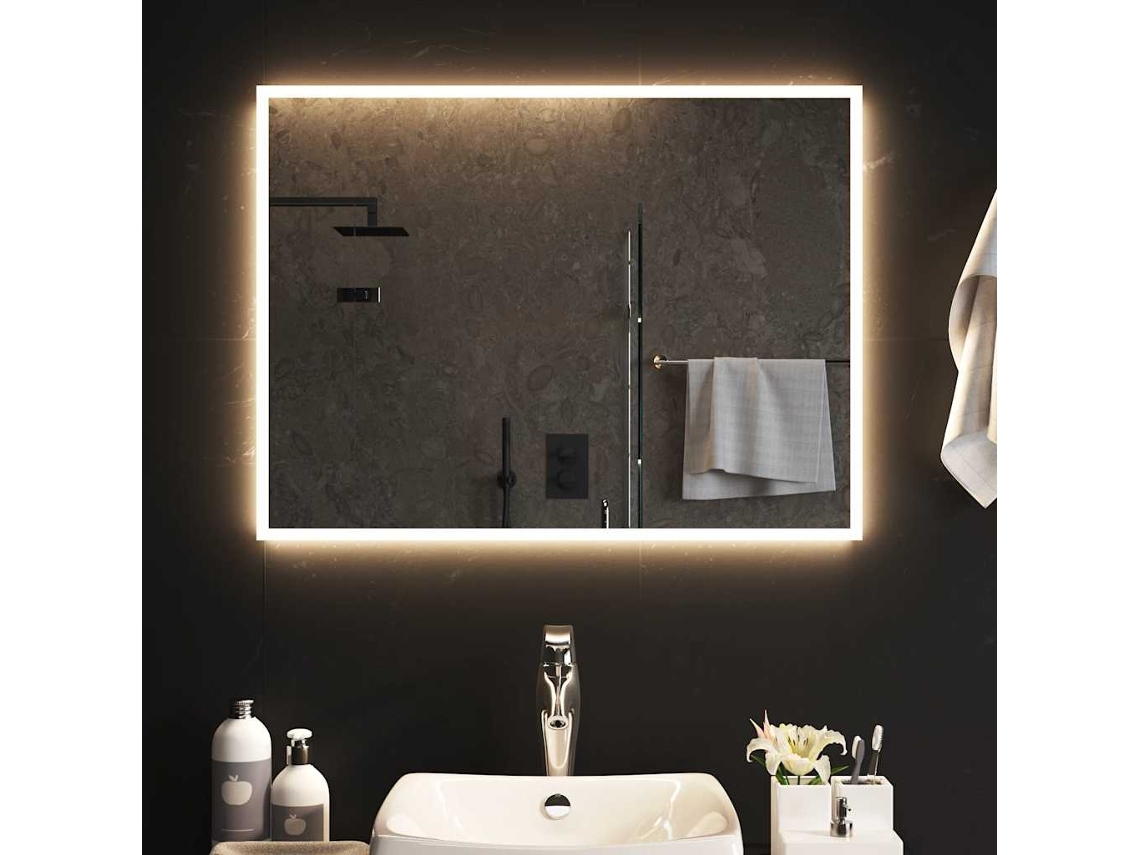 Vidaxl Espelho De Casa De Banho Com Luzes Led 80x60 Cm