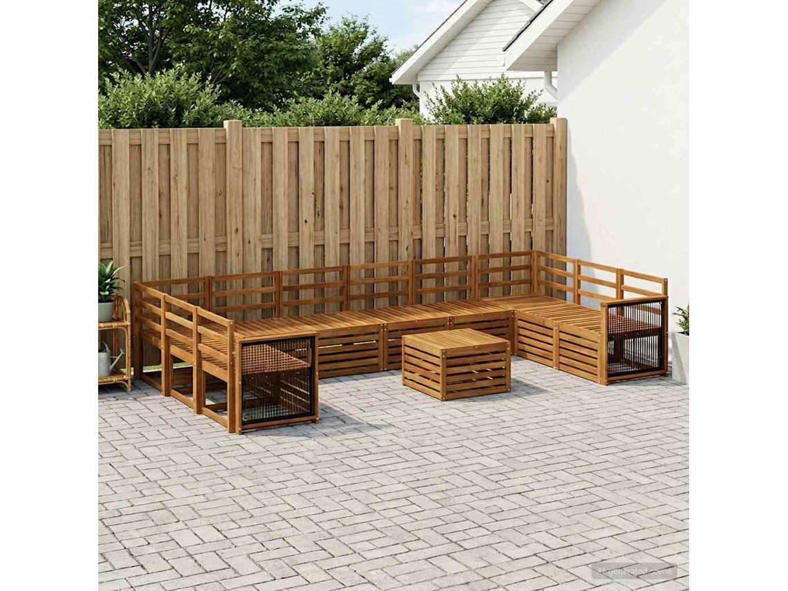 Vidaxl Conjunto De Sofás Para Exterior 8 Unid. Natural