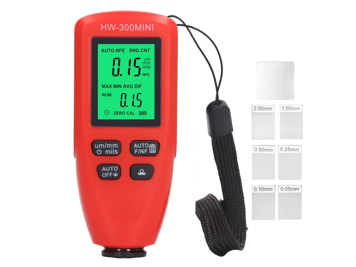 Medidor Automático De Espessura Tinta Automotiva, Instrumento Para Medir A Espessura Da Tinta Automotiva, Vermelho