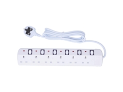 Extensão Elétrica Com 6 Tomadas, Régua De Energia, Carregador, Plugue Padrão Reino Unido, 250v 13a, Com Cabo De 2m/6,6 Pés. Olysi Shop