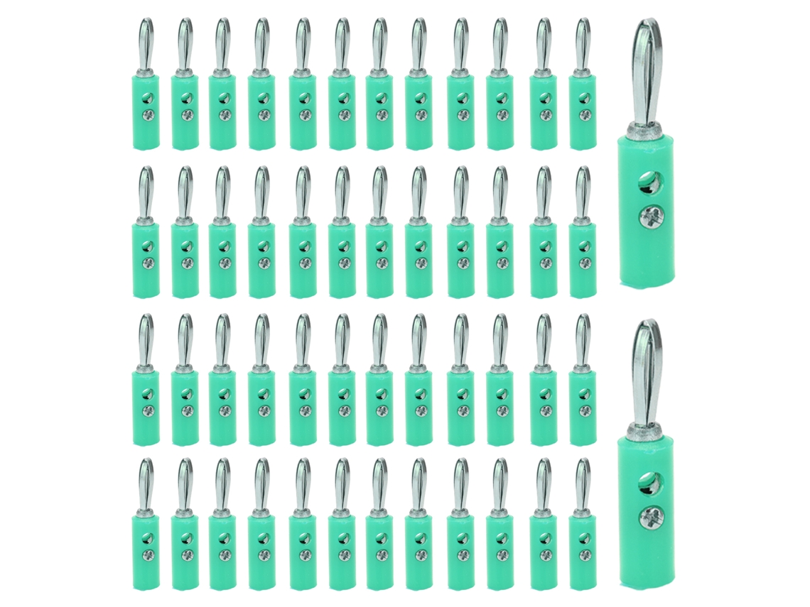 Yuru plugue Banana Jt 002 4mm Sem Solda Conector de Latão Galvanizado Abs para Equipamentos Elétricos e Eletrônicos Verde