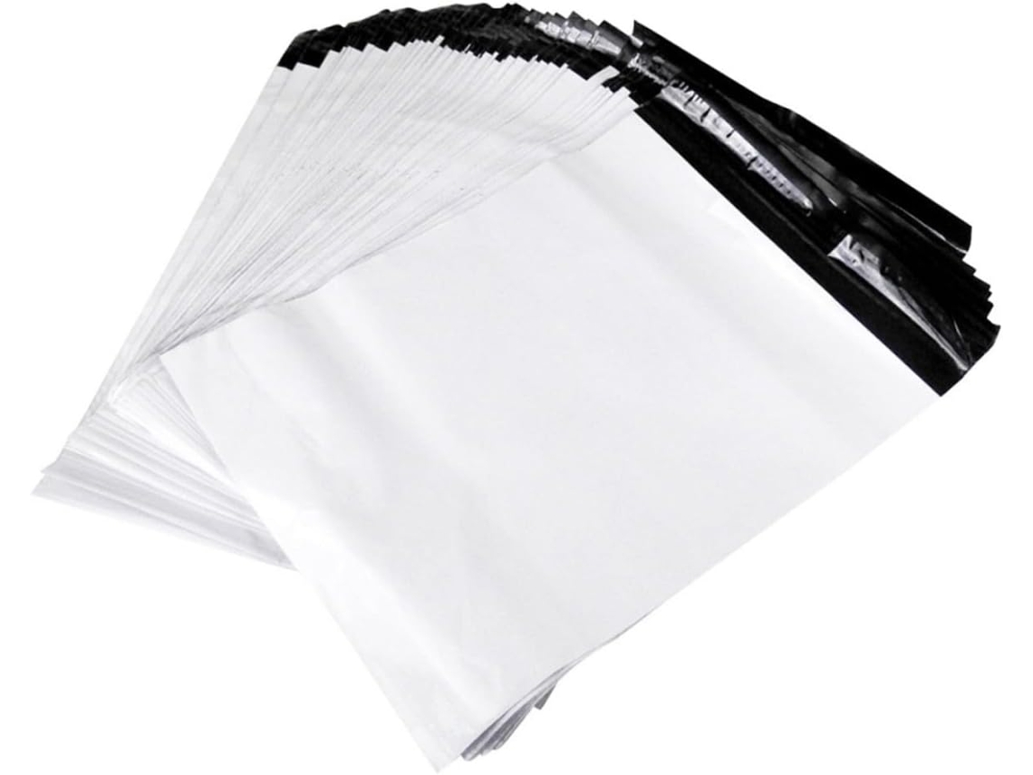 100 Peças Sacs Expédition Plastique Blanc Épais Autoadesivos Étanches E Resistentes Para Colis Postaux Et