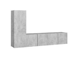 Tv Cabinet Set, Tv Cabinet Sets Vidaxl Cinzeto Madeira Processada (n/a)