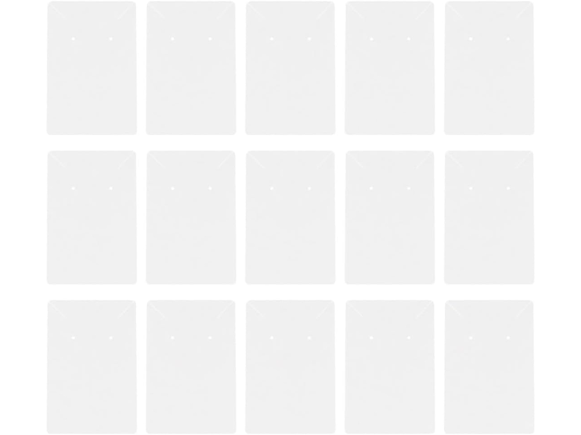 Cartões para Apresentação de Joias com Dois Compartimentos, Papel Branco, 100 Unidades Furos, CHABERLU