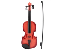 Brinquedo Violino Acústico Instrumentos de Prática de Cordas Ajustáveis Marrom Claro