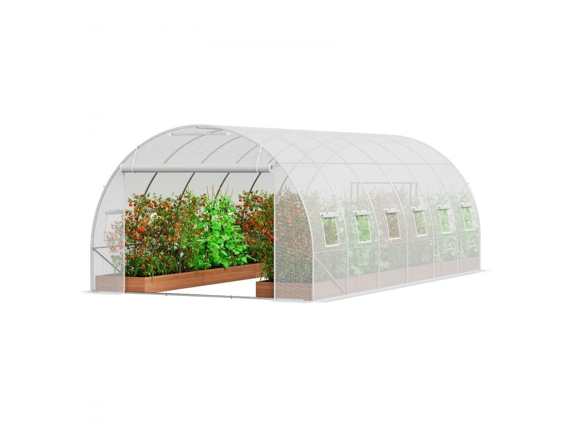Estufa Túnel De Jardim Agrícola 590x295x198cm Com Estrutura Galvanizada Tekmaquinas