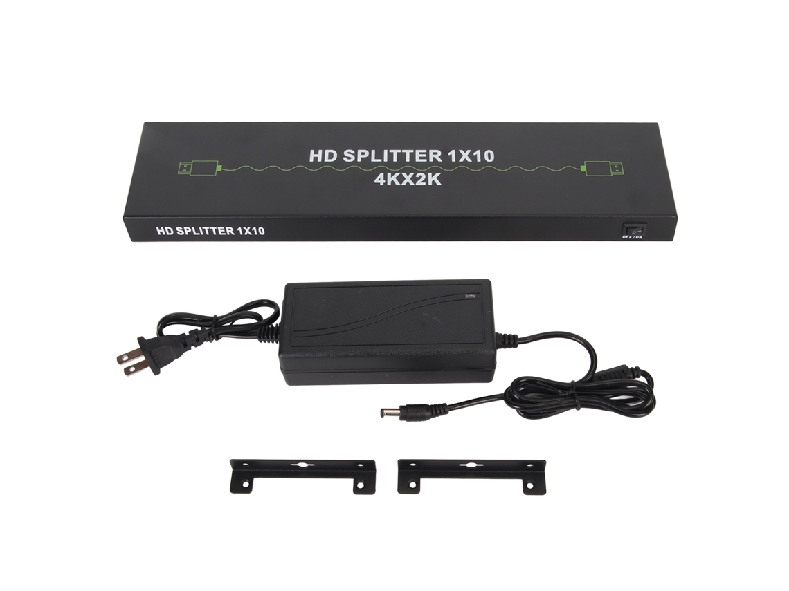 Divisor de interface multimídia, 1 entrada, 10 saídas, 4K 30Hz, plug US AQUAFORGE