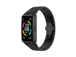 Bracelete de Smartwatch para Honor Band 7 de metal de aço inoxidável de uma conta (preta)