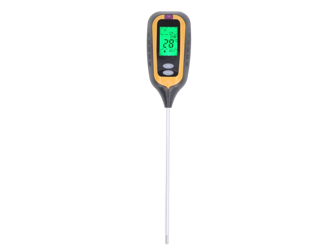 Medidor de solo 4 em 1 digital com luz de fundo para umidade pH temperatura e luz solar | S/MARCA