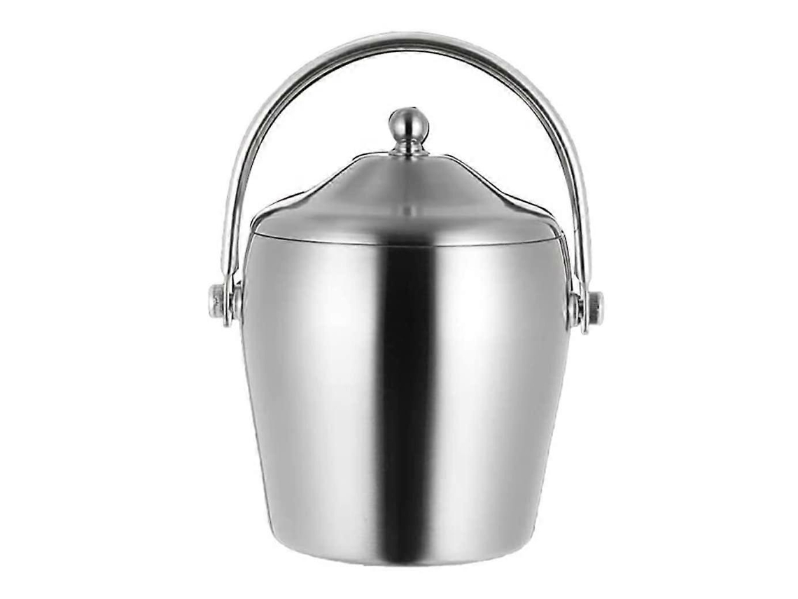 Balde De Gelo Em Aço Inoxidável Com Tampa, 1 Litro, Balde Térmico Para Champanhe, Ideal Para Armazenamento Prolongado De Gelo.