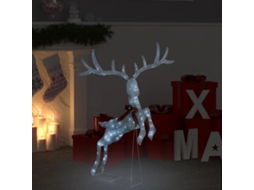 Vidaxl Rena Voadora Natal Decorativa 120 Luzes Led Branco Frio Branco