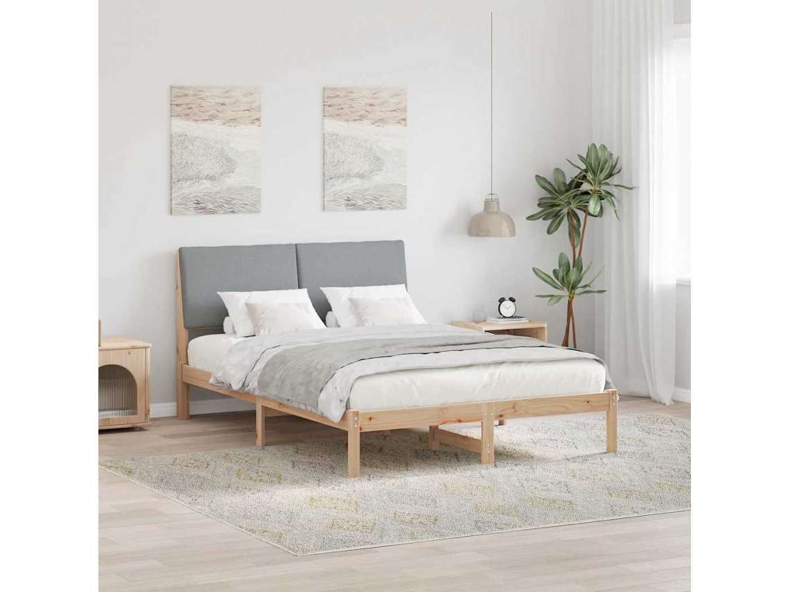 Vidaxl Estrutura Da Cama Marrom E Cinza Claro 160 X 200 Cm
