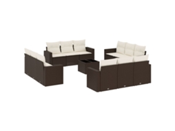 Garden Sofa Set, Garden Sofa Sets Vidaxl Marrom Rattan / Vime (n/a)