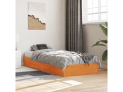 Vidaxl Cama Sem Colchão 75x190 Cm Madeira De Pinho Maciça Castanho-mel