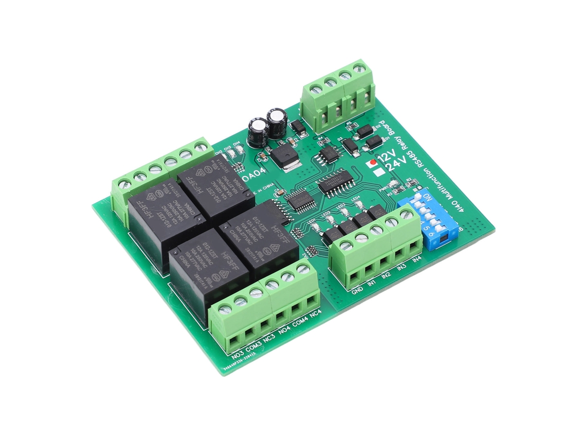 Módulo de relé de 4 canais multifuncional, placa RS485 para equipamentos elétricos DC 12V | S/MARCA