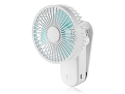 Ventilador portátil USB Nova Line com clip, para carrinho de bebê, escritório e camping, branco