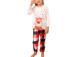Laxiscreed Conjunto De Pijamas Natalinos Em Estampa Xadrez Para Família, Tamanhos 6-7 Anos, Vermelho
