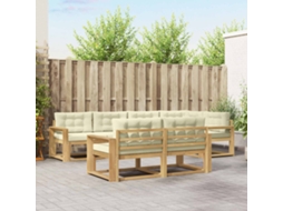 Vidaxl Conjunto De Sofás Para Exterior 6 Unid. Branco E Creme