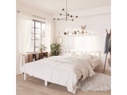 Estrutura De Cama 140x200 Cm Pinho Maciço Branco