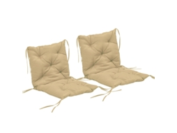 Conjunto 2 Almofadas Assento 98x50cm Amarras 8cm Cáqui VELTRIX