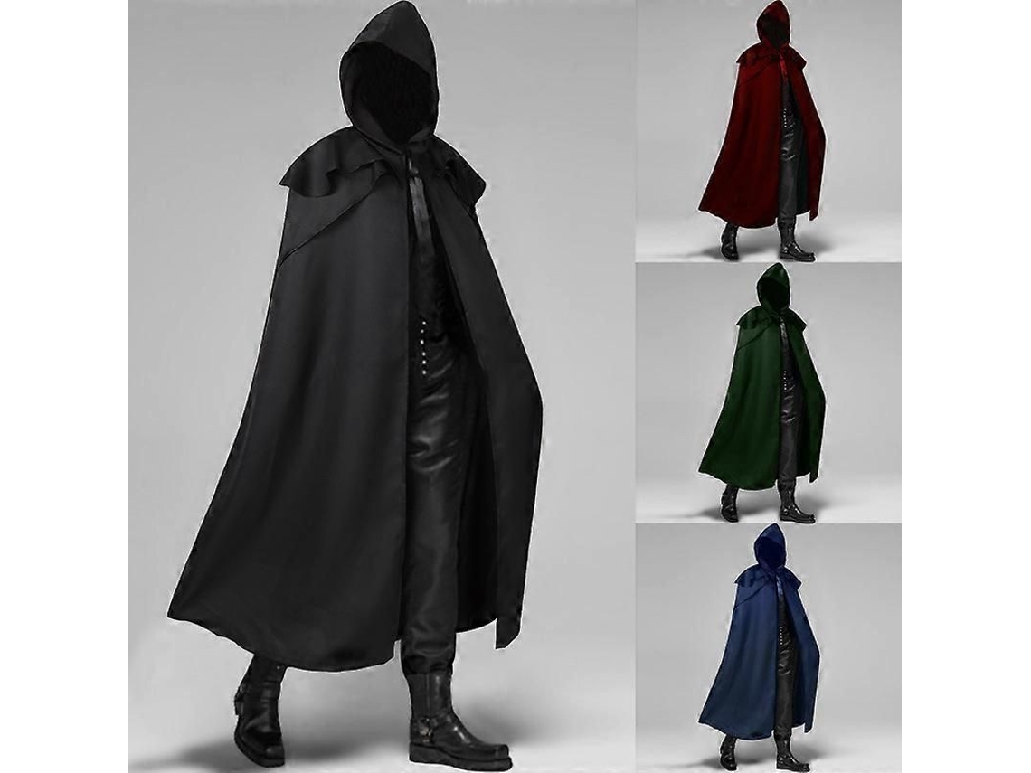 Capa De Monje Medieval Maga Para Adultos Disfraz Halloween Carnaval Fiesta Talla L Negro L Negro