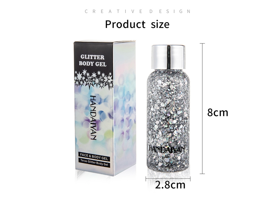 Gel De Glitter Para Rosto E Corpo Handaiyan 35g Para Festas De Férias E Maquiagem Diária Com Brilho Intenso E Sequins Divertidos